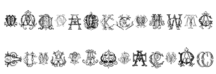 Intellecta Monograms Random Samples Five Font LOWERCASE