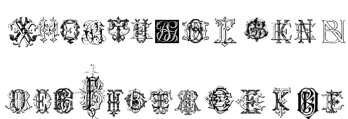Intellecta Monograms Random Samples Four Font LOWERCASE