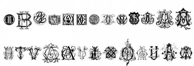 Intellecta Monograms Random Samples Nine خط أحرف كبيرة