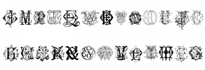 Intellecta Monograms Random Samples Six Caratteri MAIUSCOLE