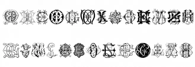 Intellecta Monograms Random Samples Six 字体 小写