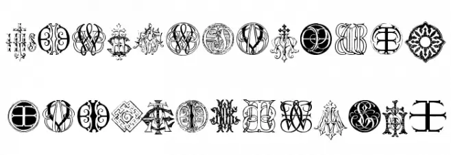Intellecta Monograms Random Samples Ten  字体 大写