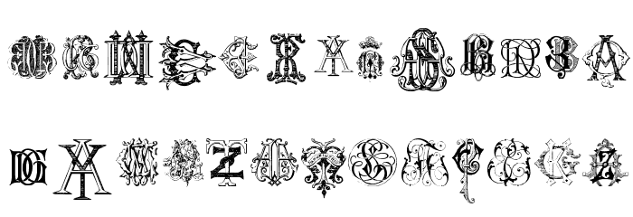 Intellecta Monograms Random Samples Two Font LOWERCASE