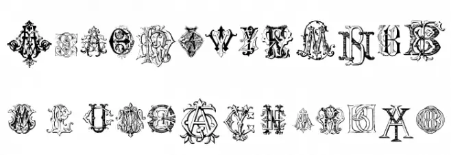 Intellecta Monograms Random Samples 字体 小写