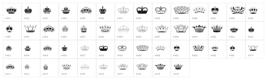 IntellectaCrowns Character Map