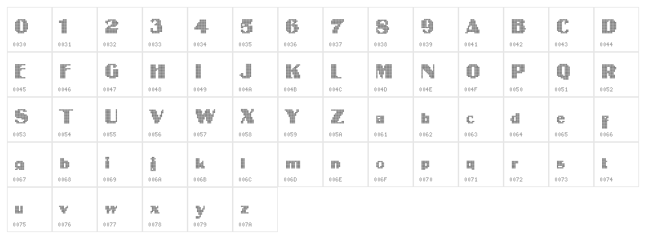 IntellectaDigital Character Map