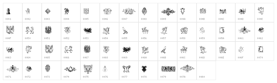 IntellectaHeraldics Character Map
