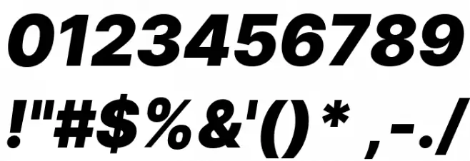 Inter Black Italic Font OTHER CHARS