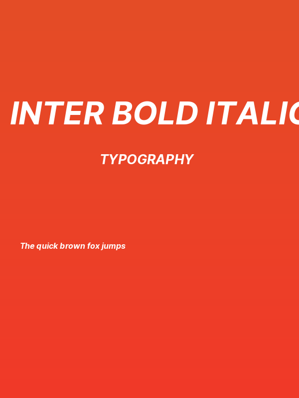 Inter Bold Italic Poster