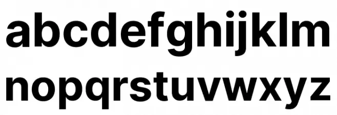 Inter Bold Font LOWERCASE