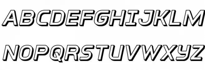 Inter-Bureau 3D Italic Polices MAJUSCULES