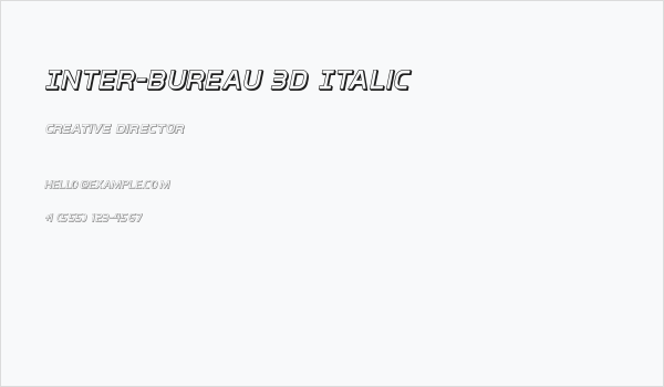 Inter-Bureau 3D Italic Business Card