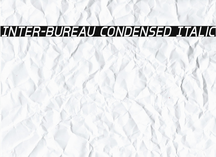 Inter-Bureau Condensed Italic Font examples