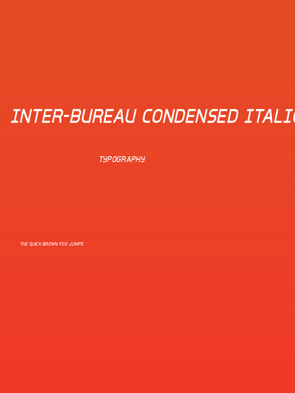 Inter-Bureau Condensed Italic Poster