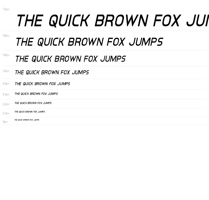 Inter-Bureau Condensed Italic Waterfall