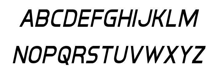Inter-Bureau Condensed Italic Font LOWERCASE