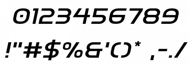 Inter-Bureau Expanded Italic Font OTHER CHARS