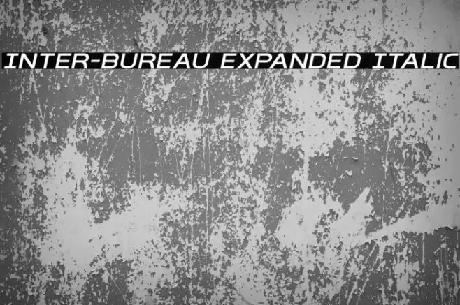 Inter-Bureau Expanded Italic Font examples