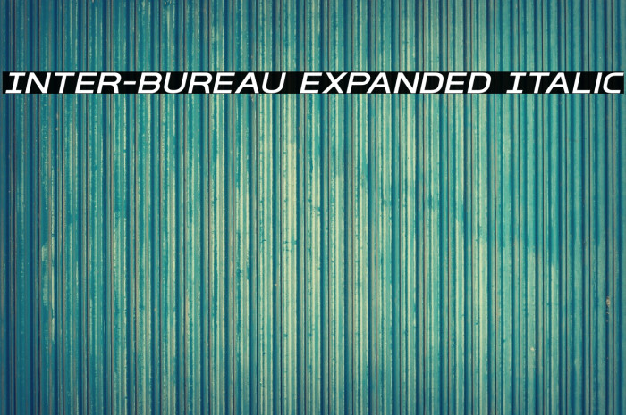 Inter-Bureau Expanded Italic Font examples