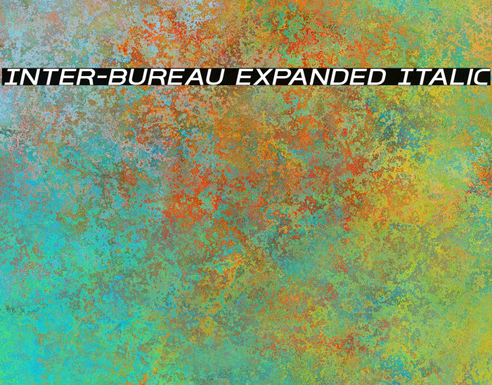 Inter-Bureau Expanded Italic Font examples