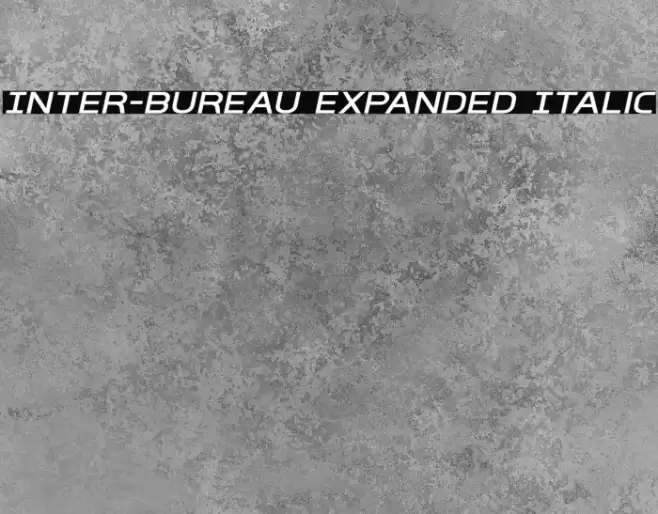 Inter-Bureau Expanded Italic Font examples