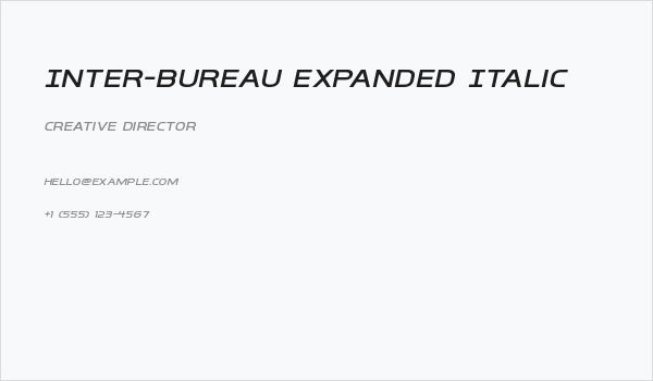 Inter-Bureau Expanded Italic Business Card