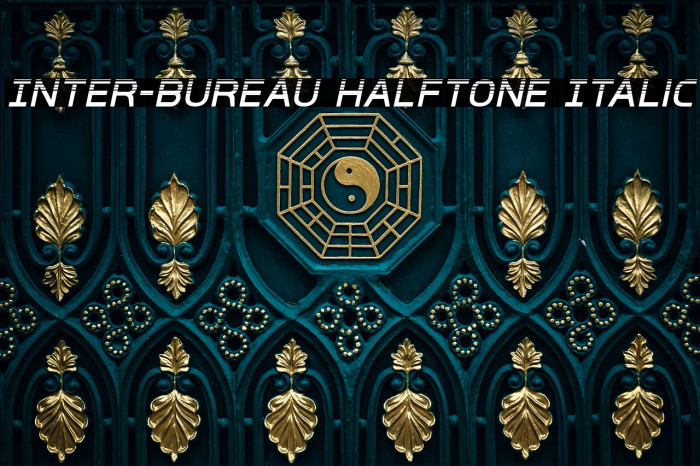 Inter-Bureau Halftone Italic Font examples