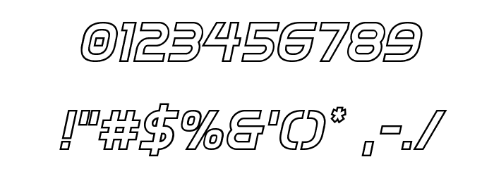 Inter-Bureau Outline Italic Font OTHER CHARS