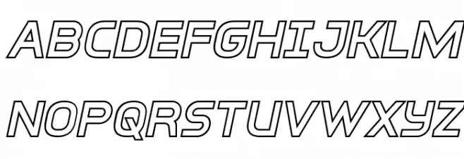 Inter-Bureau Outline Italic Fonte MAIÚSCULAS