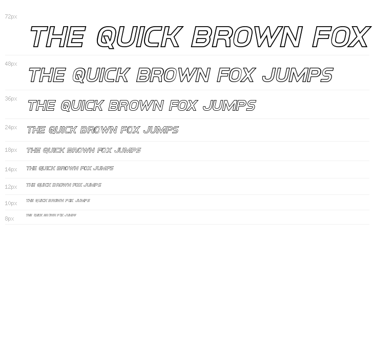 Inter-Bureau Outline Italic Waterfall