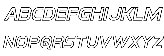 Inter-Bureau Outline Italic Font LOWERCASE