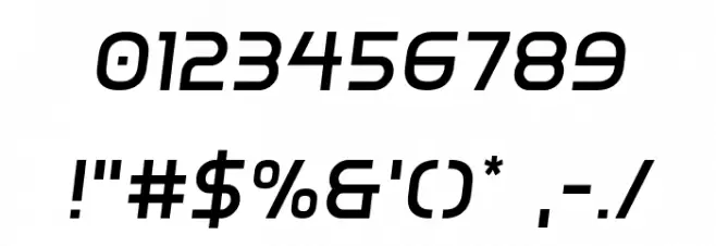 Inter-Bureau Semi-Italic Font OTHER CHARS