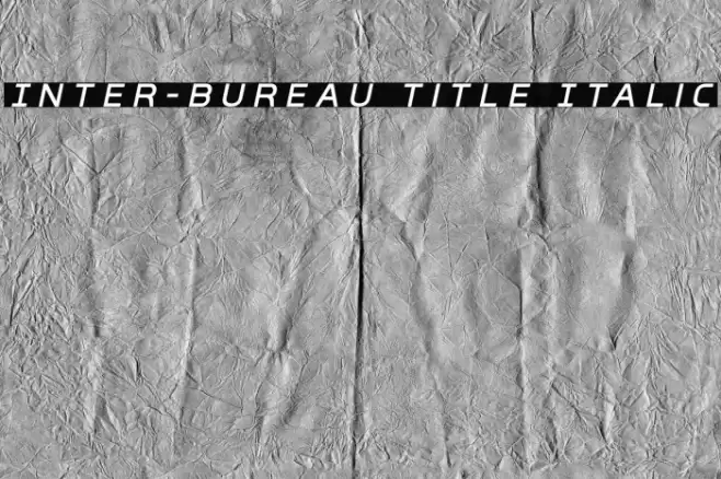 Inter-Bureau Title Italic Font examples