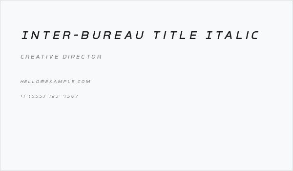 Inter-Bureau Title Italic Business Card