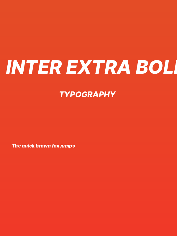 Inter Extra Bold Italic Poster