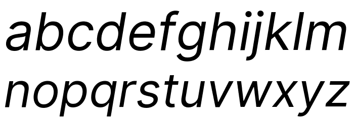 Inter Italic Font LOWERCASE