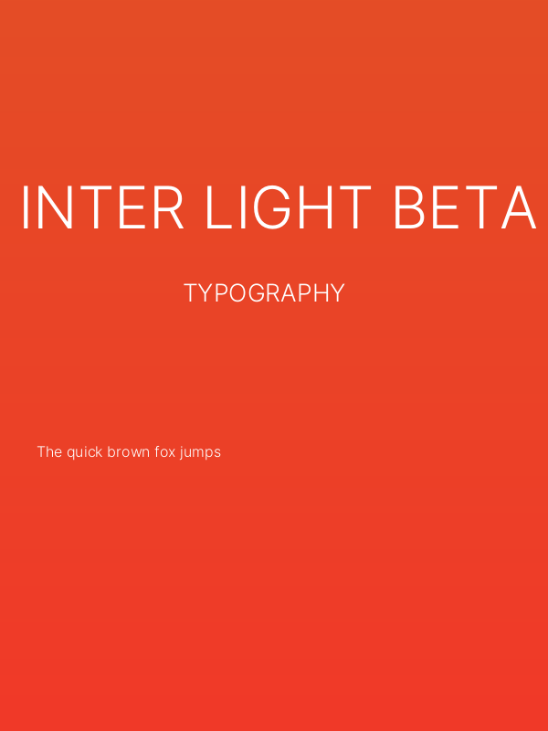Inter Light BETA Poster