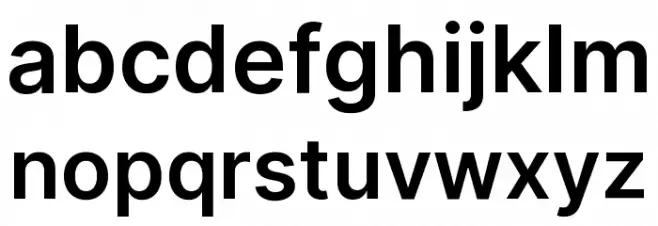 Inter Semi Bold Font Litere mici