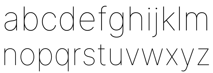 Inter Thin BETA Font LOWERCASE