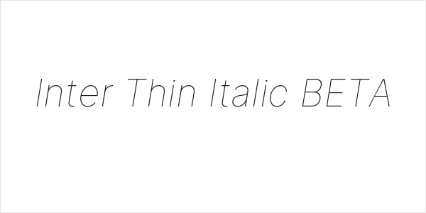 Inter Thin Italic BETA Logo