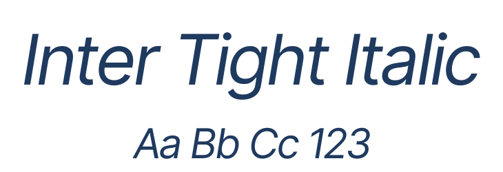 Inter Tight Italic Font Preview