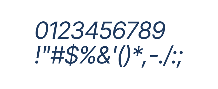 Inter Tight Italic Other Characters