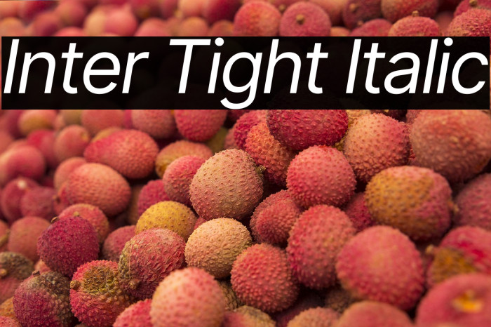 Inter Tight Italic Caratteri examples
