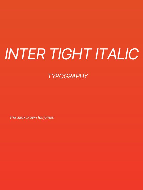 Inter Tight Italic Poster