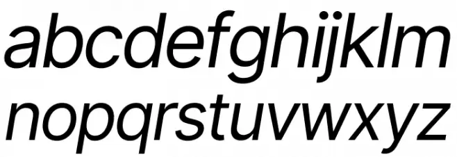Inter Tight Italic Caratteri MINUSCOLO