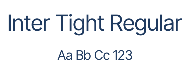 Inter Tight Regular Font Preview