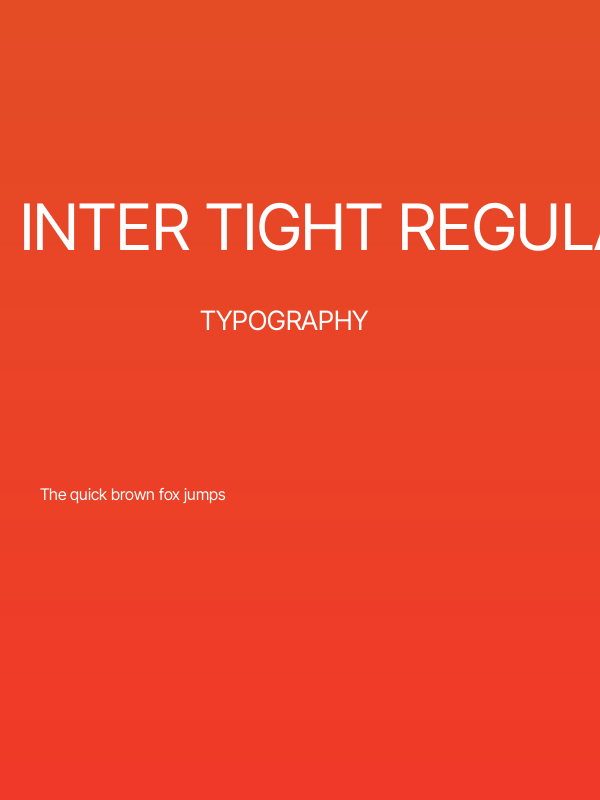 Inter Tight Regular Poster