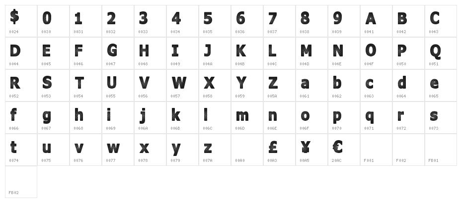 InterFade Character Map