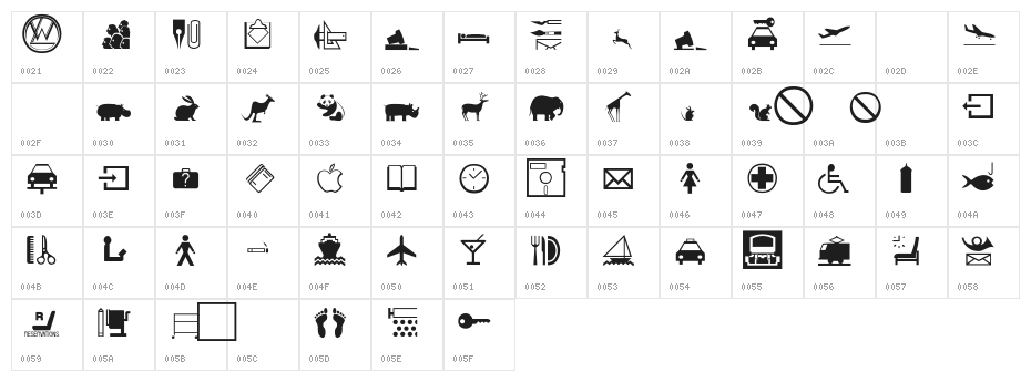 InterSymb Character Map