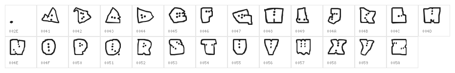 InterZone 2 Character Map